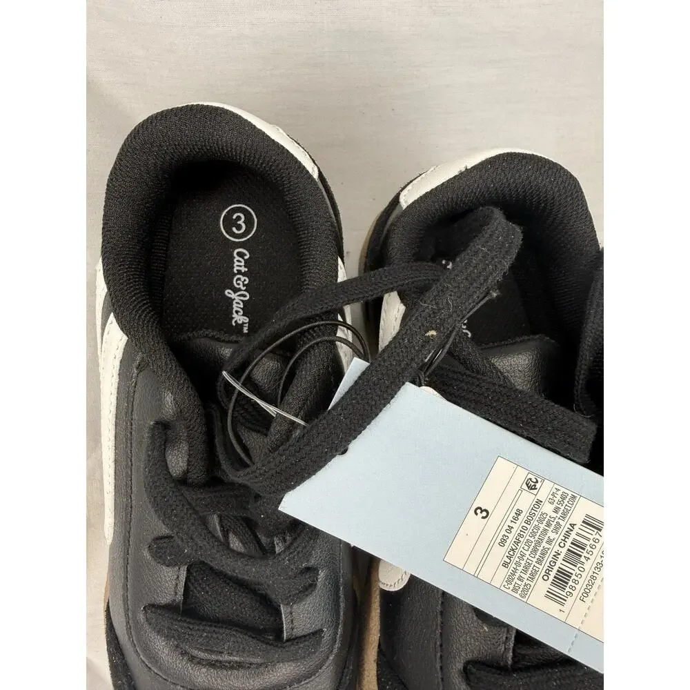 NEW Kid Boys' Boston Retro Court Sneakers - Black - Cat & Jack™ Kids 3